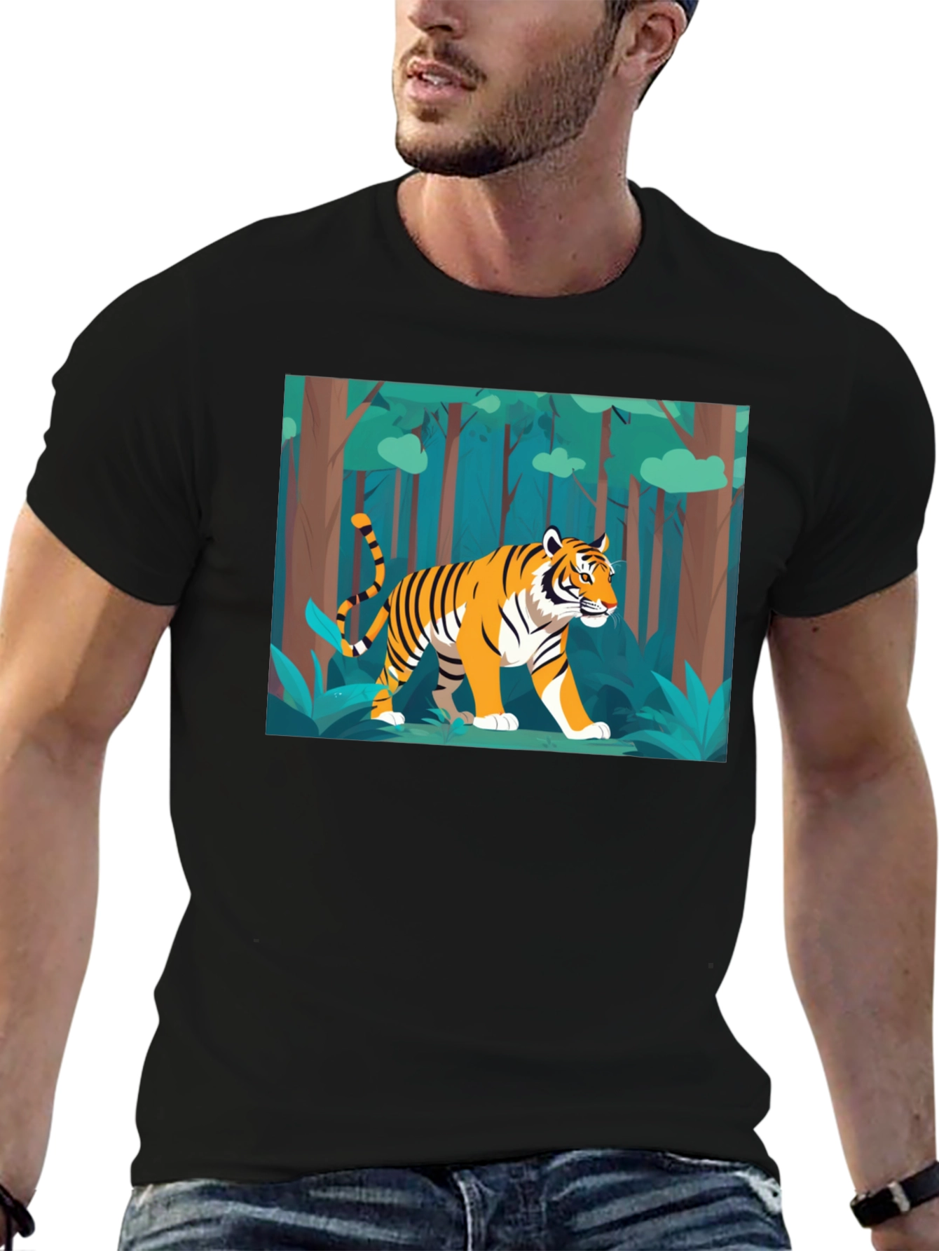 Tiger Graphic Black T-Shirt