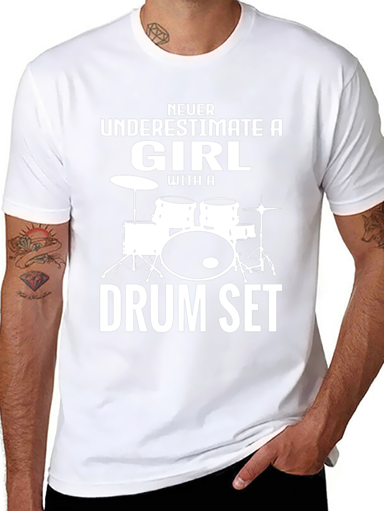 Girl Drummer T-Shirt - Never Underestimate