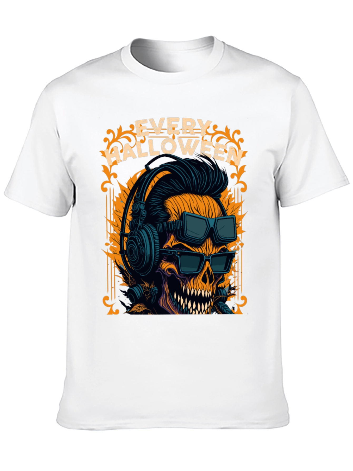 Halloween Skull Graphic Tee - Every Halloween