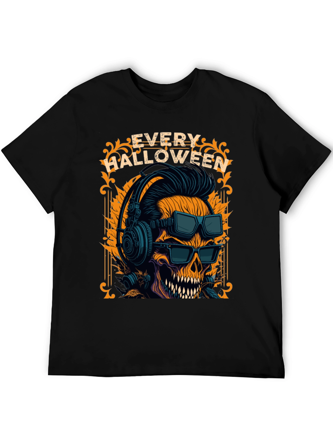 Halloween Skull Graphic Tee - Every Halloween