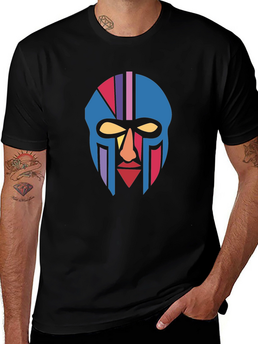 Abstract Geometric Mask Graphic T-Shirt