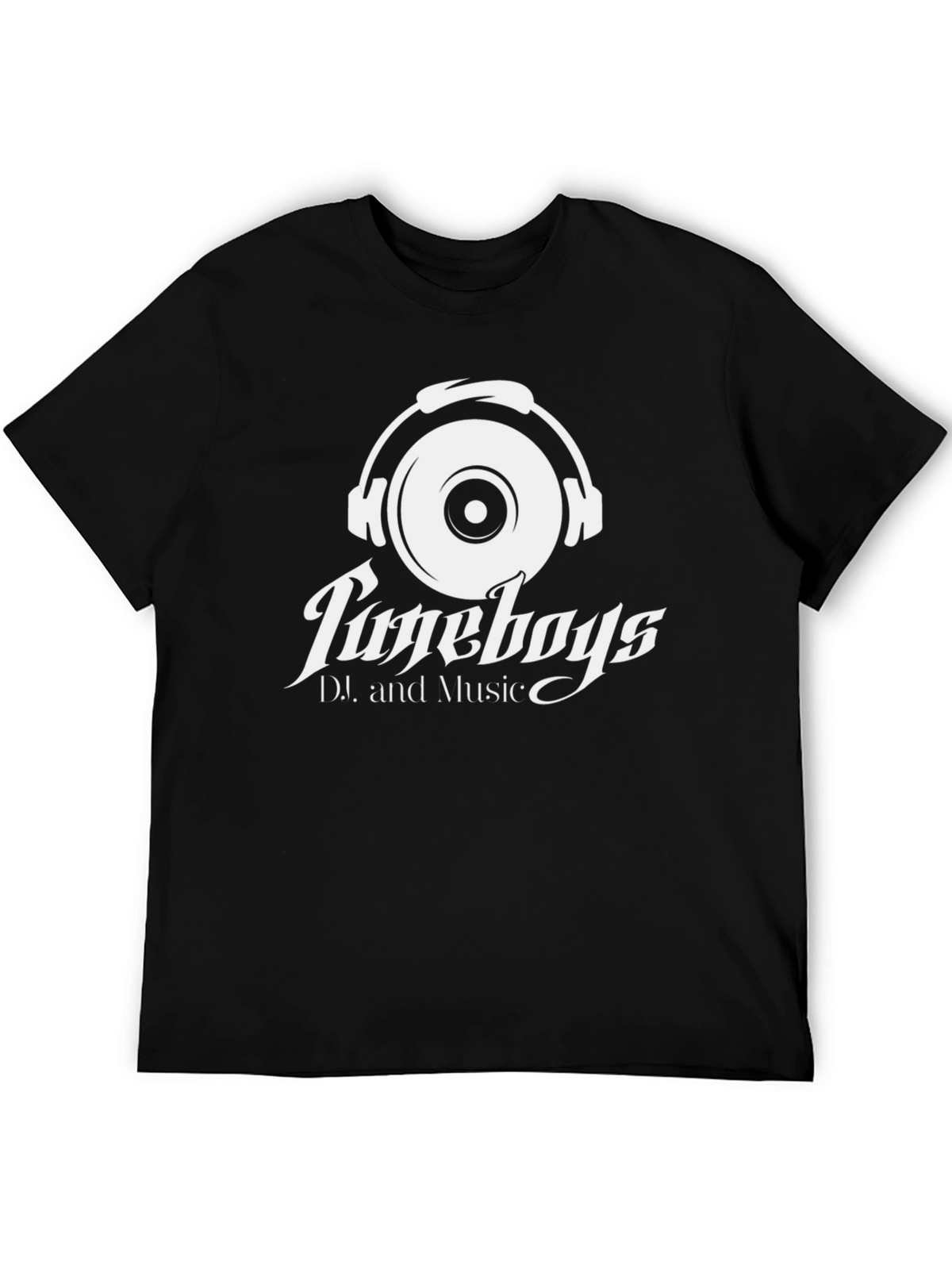 TuneBoys DJ and Music Black Graphic Tee