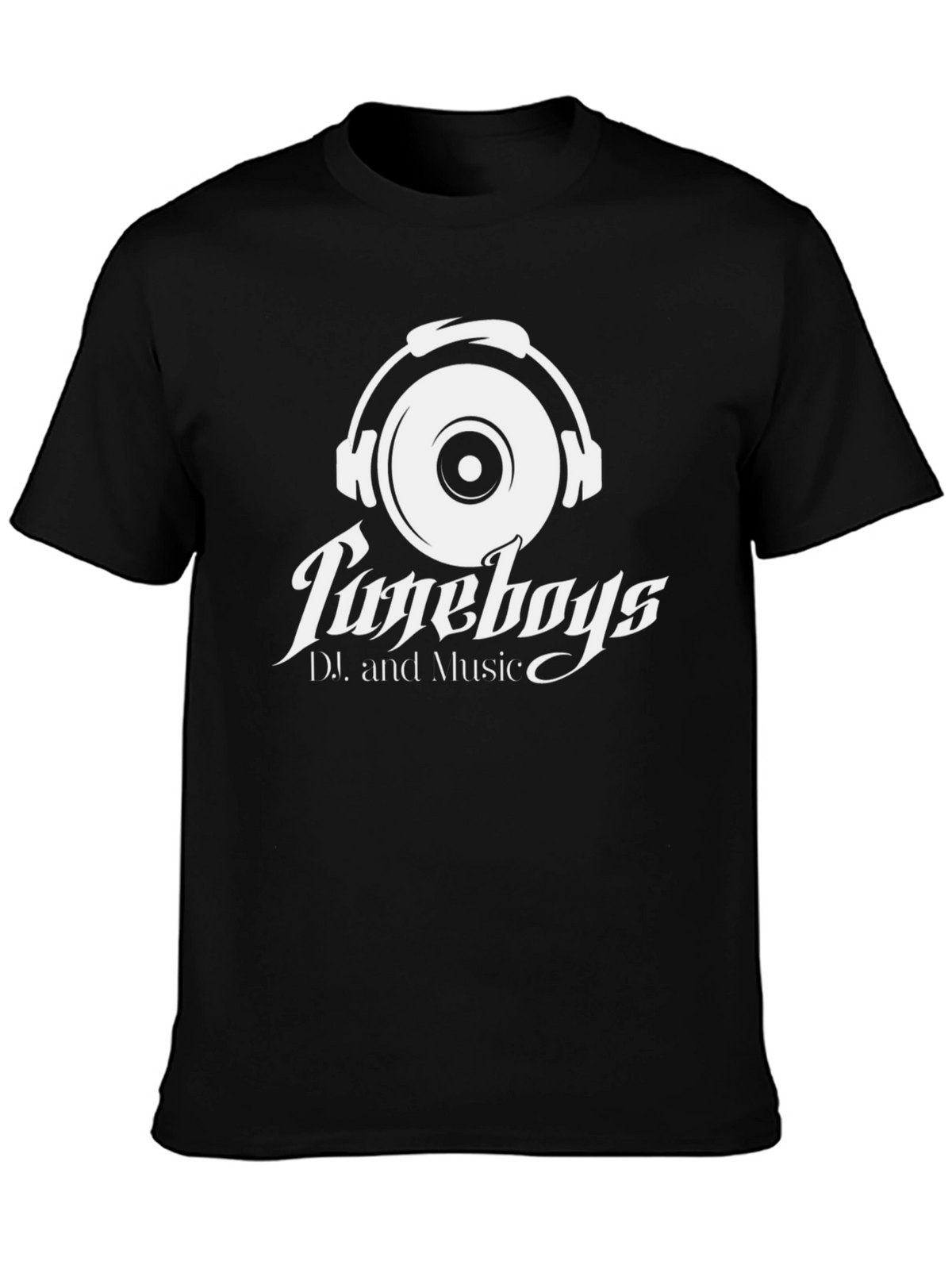 TuneBoys DJ and Music Black Graphic Tee