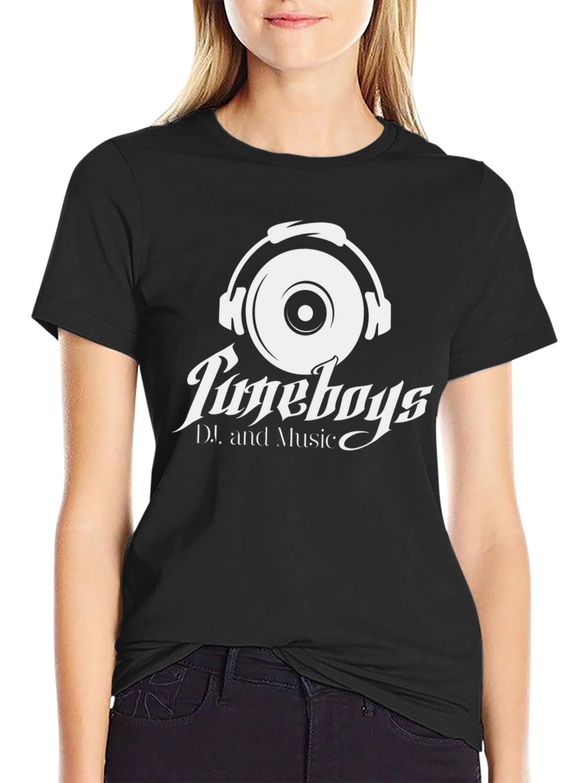 TuneBoys DJ and Music Black Graphic Tee