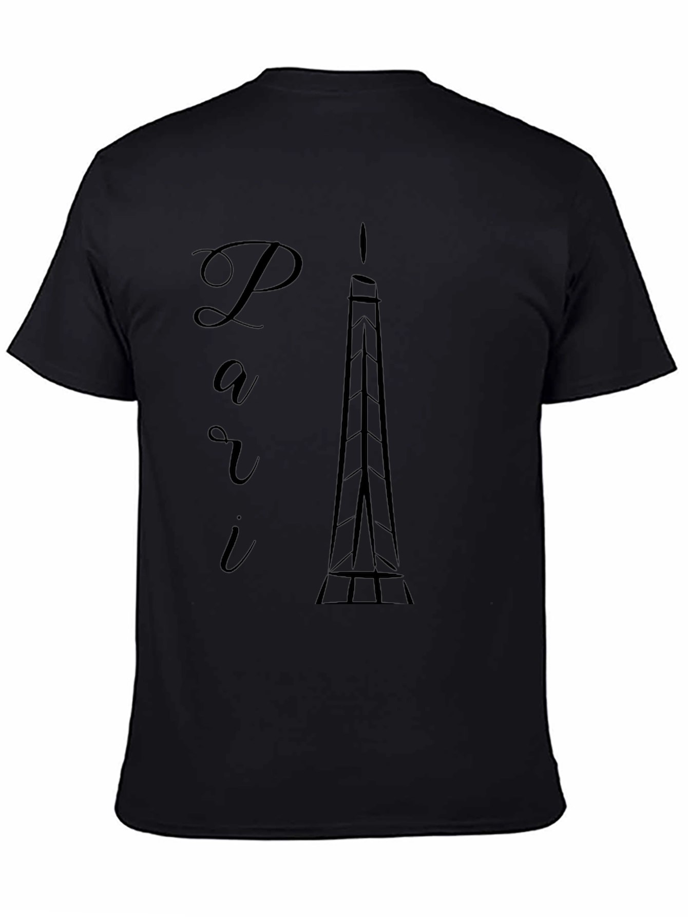 Paris Eiffel Tower Graphic Tee - Black