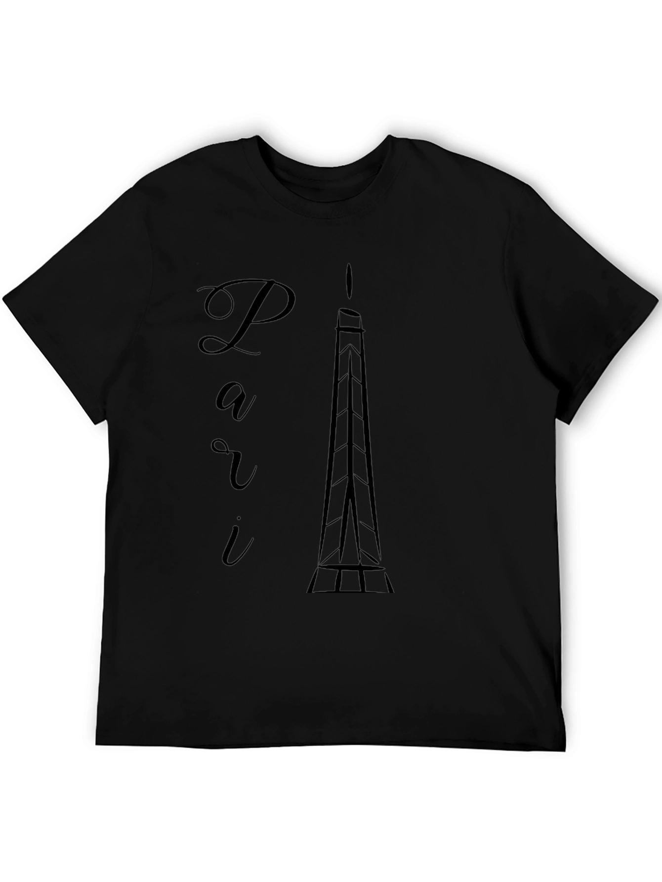 Paris Eiffel Tower Graphic Tee - Black