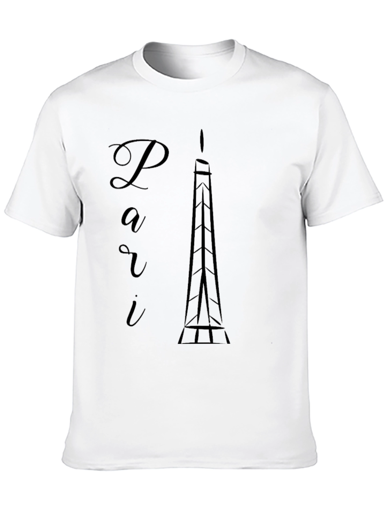 Paris Eiffel Tower Graphic Tee - Black