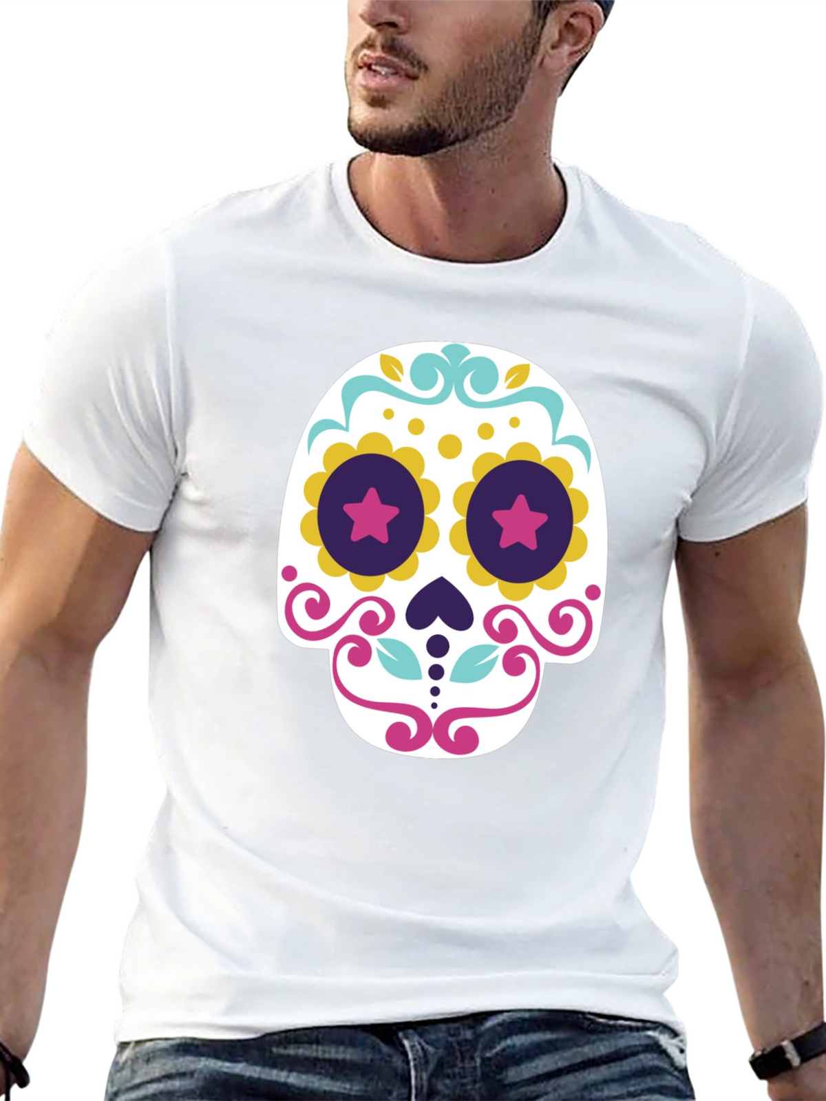 Day of the Dead Sugar Skull T-Shirt - Black