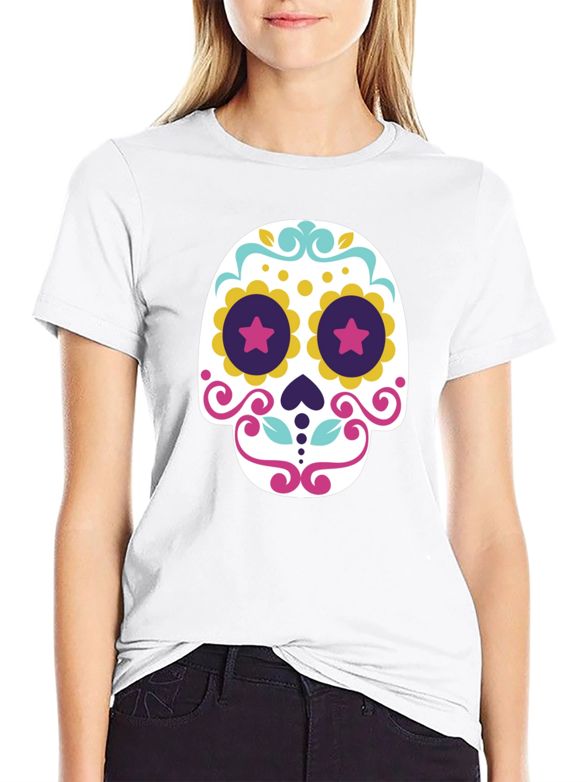 Day of the Dead Sugar Skull T-Shirt - Black