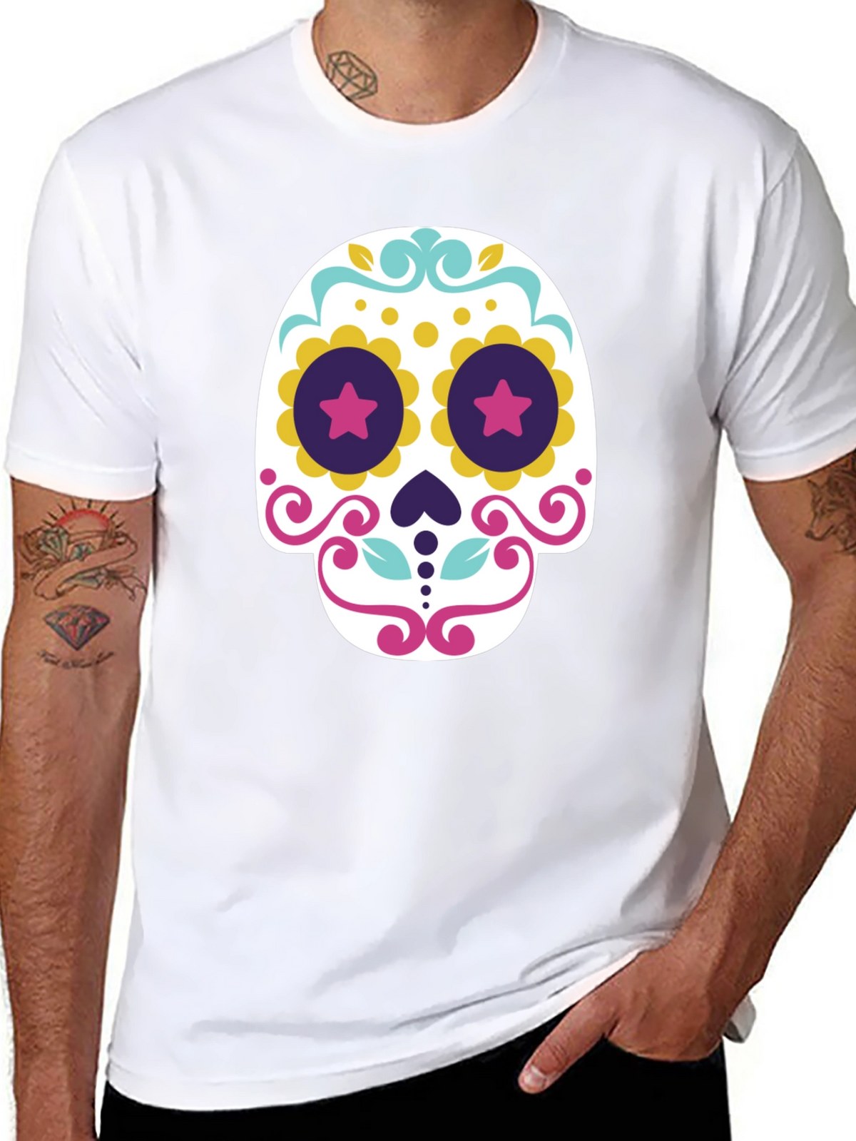 Day of the Dead Sugar Skull T-Shirt - Black