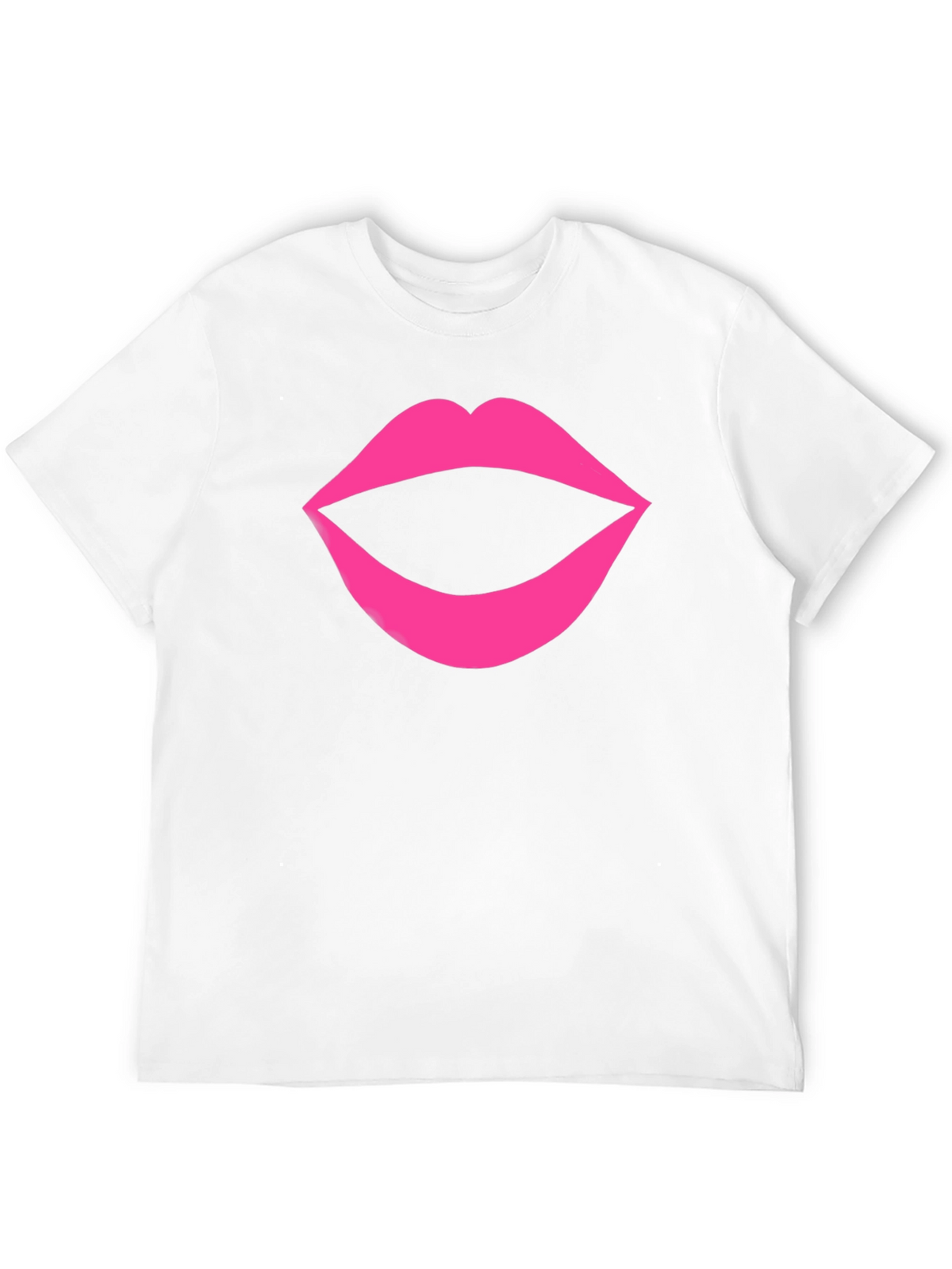 Bold Lips Graphic Tee - Black Cotton T-Shirt
