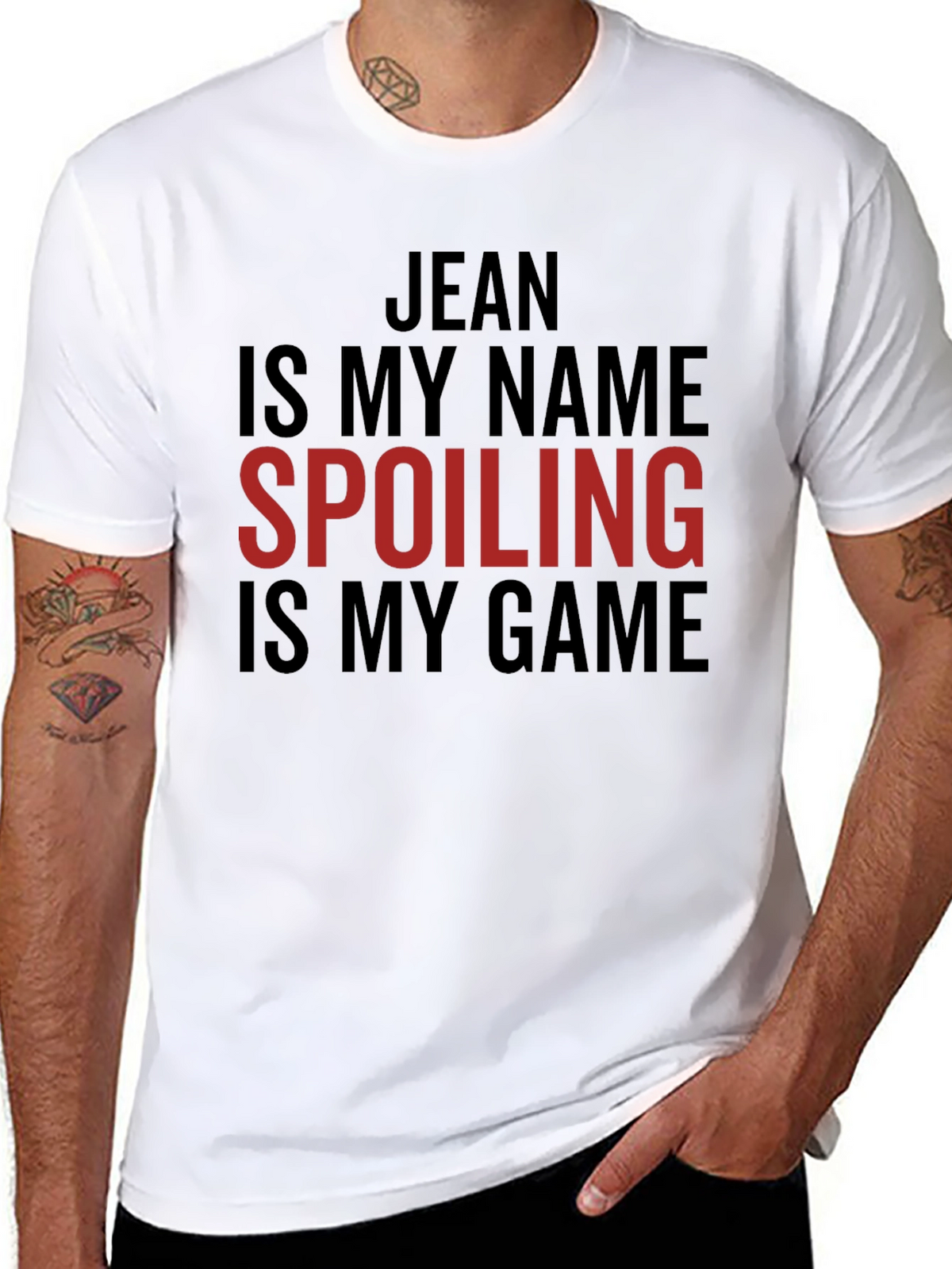 Jean Spoiling Is My Game Black Graphic T-Shirt