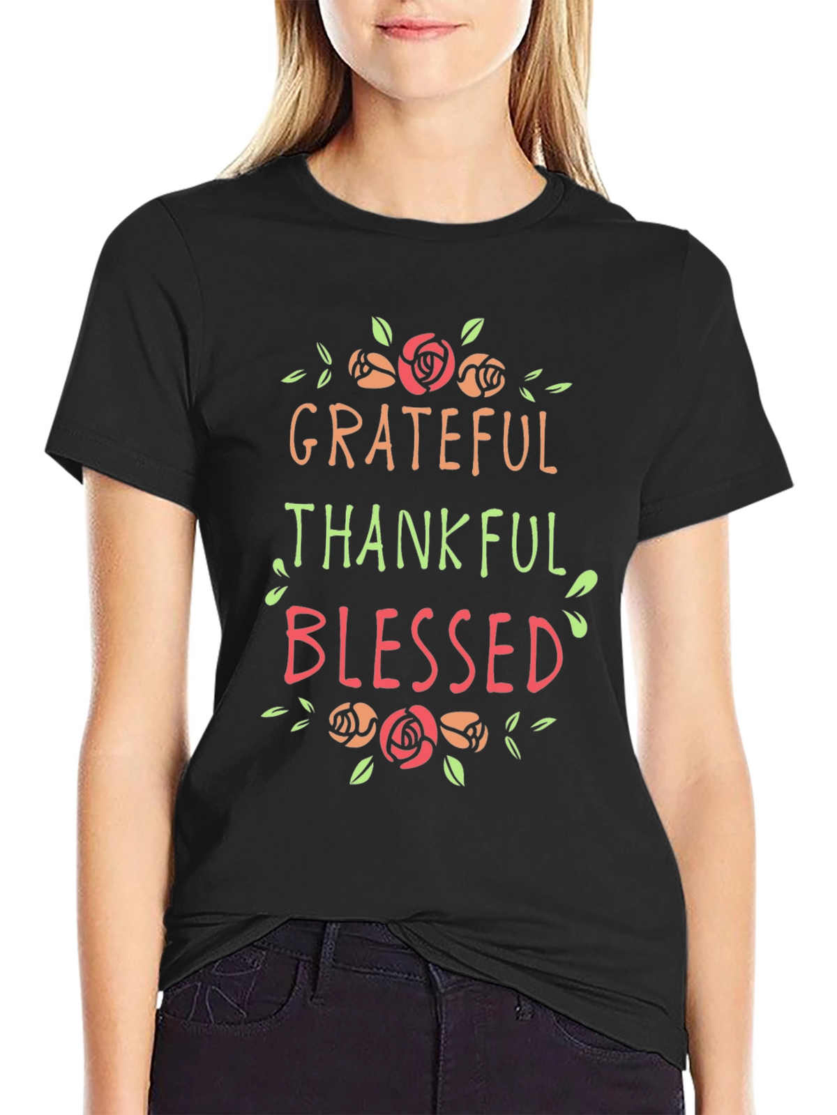 Grateful Thankful Blessed Graphic T-Shirt