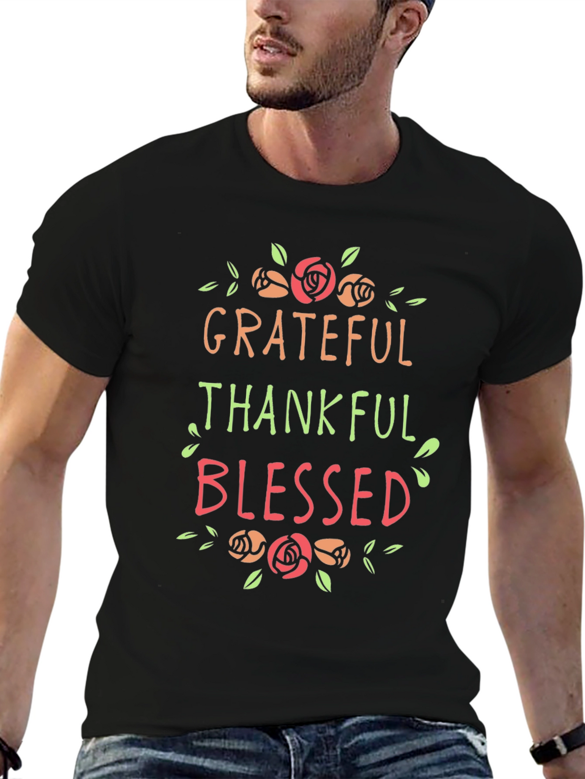 Grateful Thankful Blessed Graphic T-Shirt