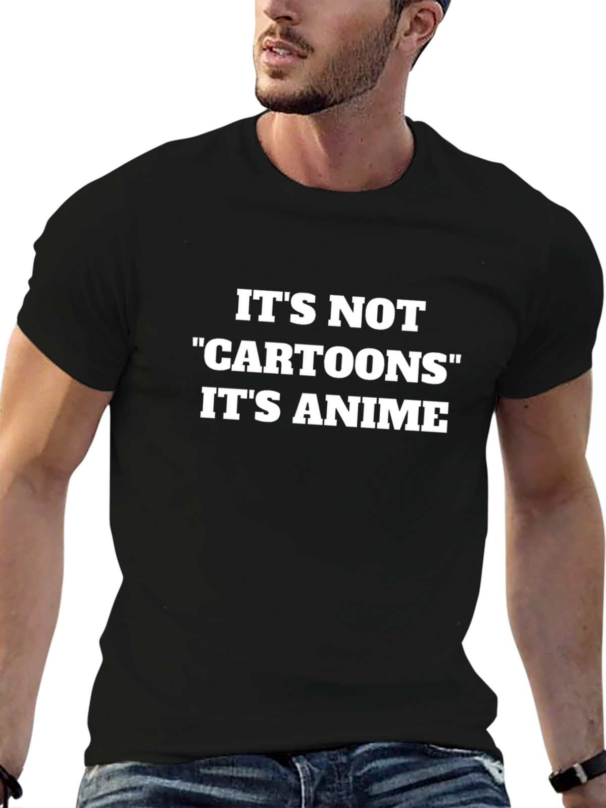 Its Not Cartoons Its Anime Black Tee