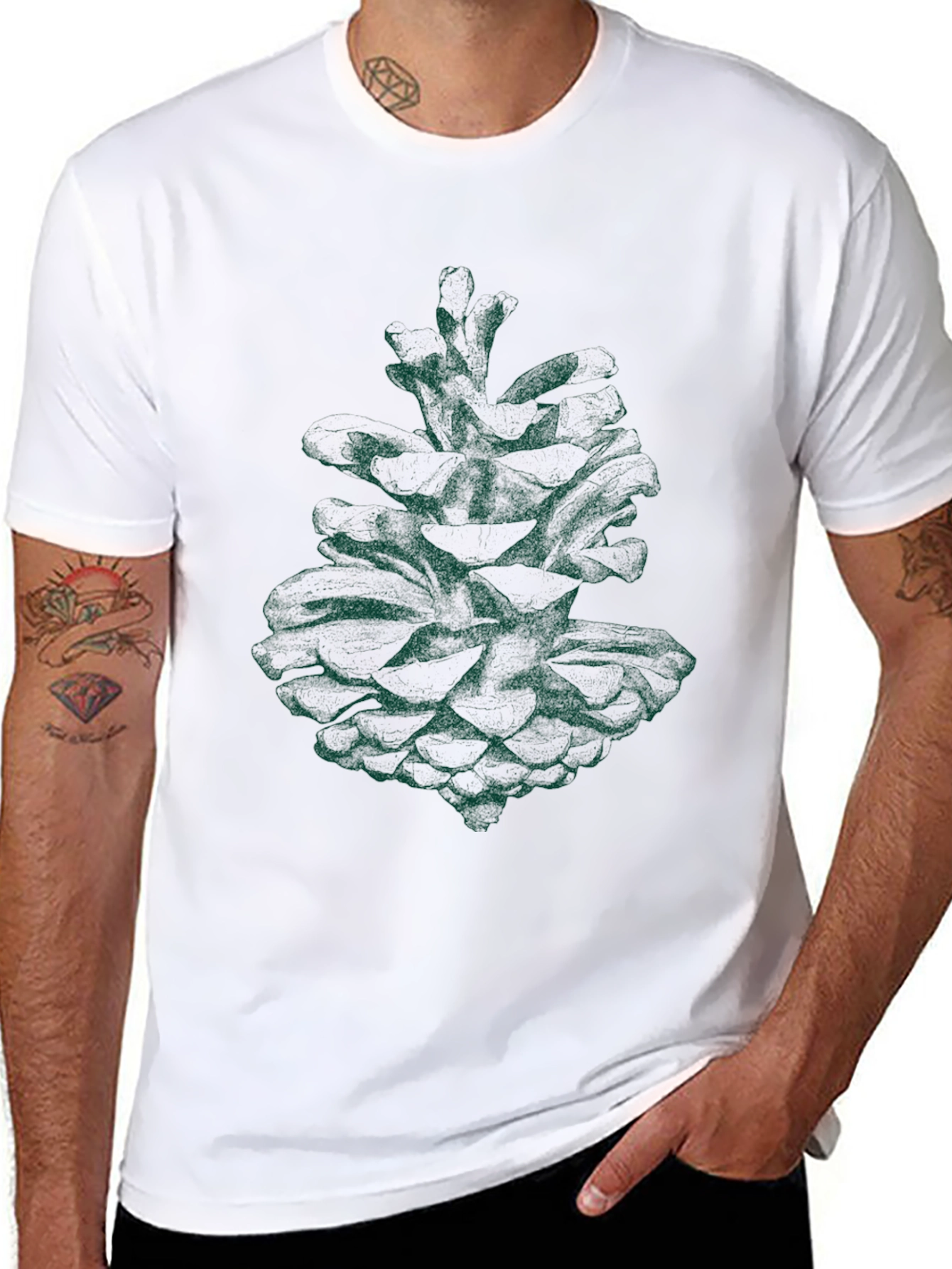 Pine Cone Graphic T-Shirt - Nature Inspired Tee