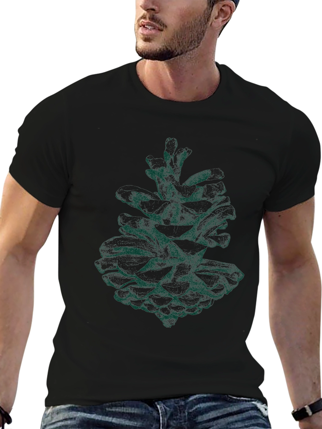 Pine Cone Graphic T-Shirt - Nature Inspired Tee