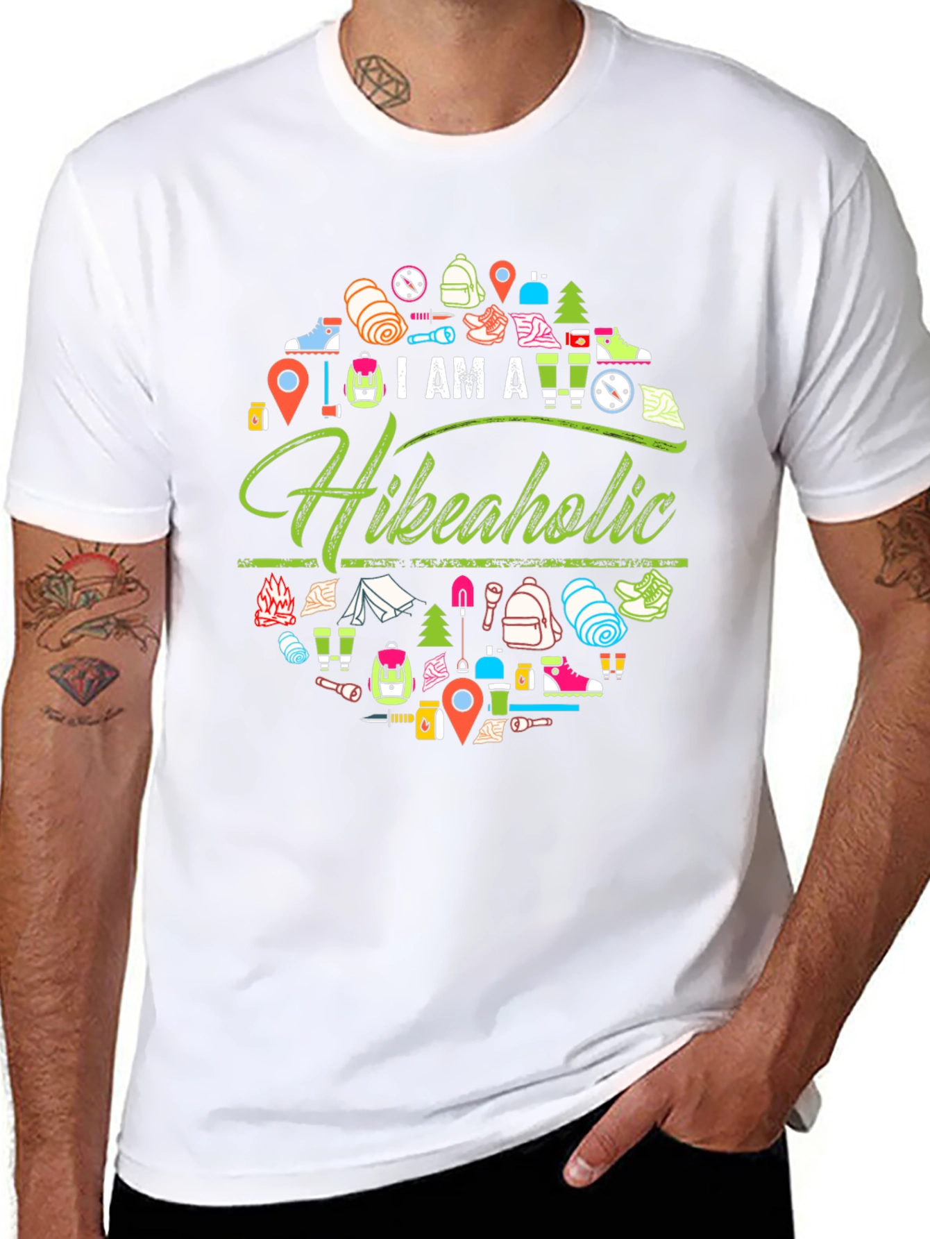 Hikeaholic Graphic Tee - Outdoor Adventure Shirt