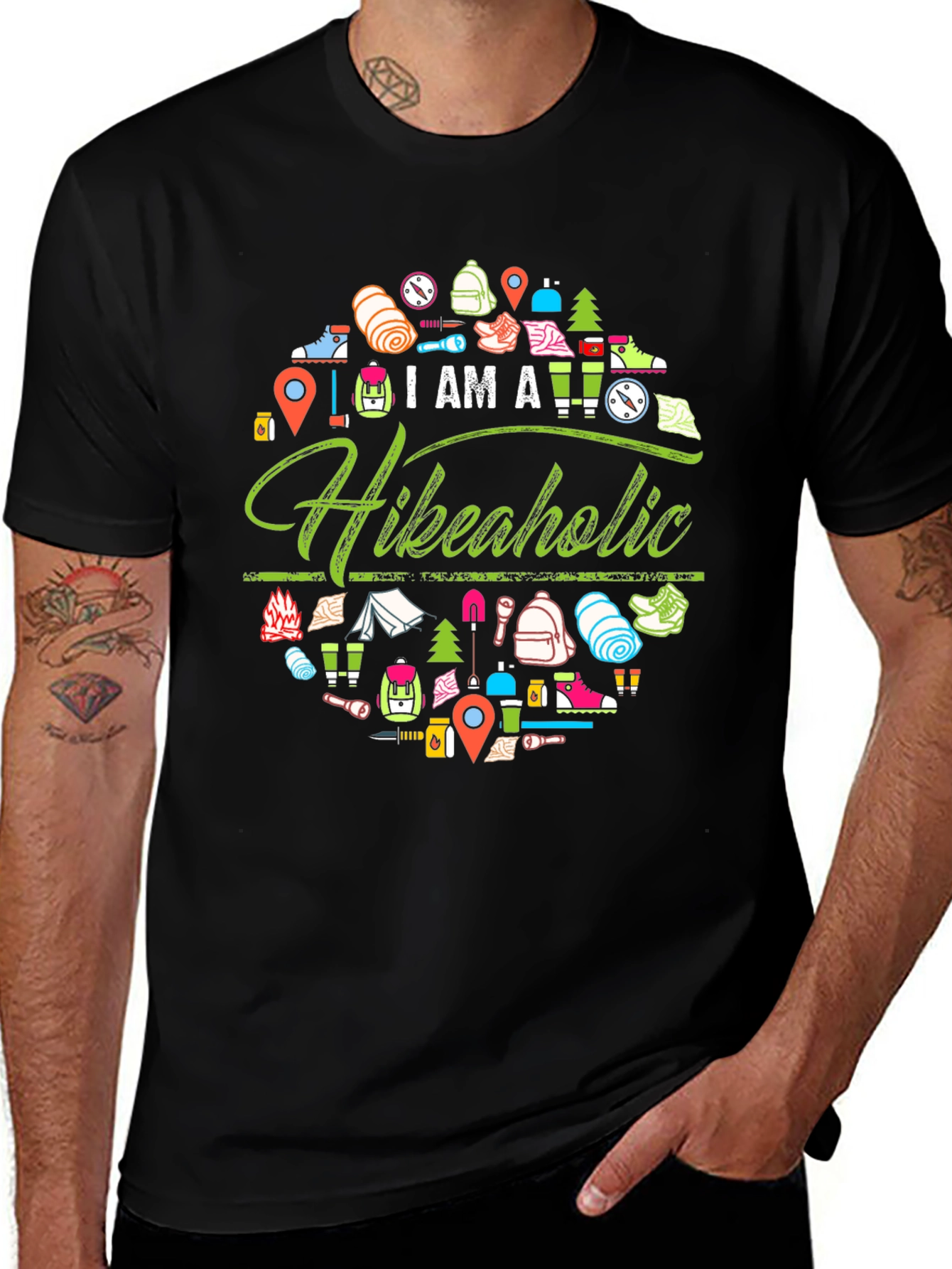 Hikeaholic Graphic Tee - Outdoor Adventure Shirt