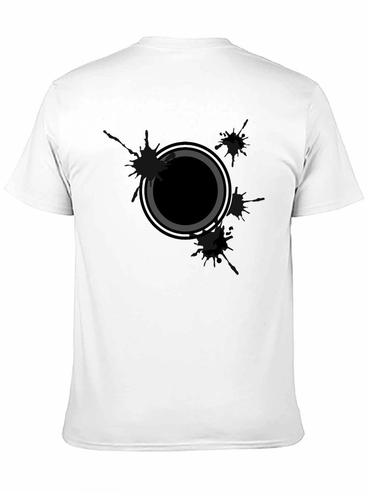 Mens Black Graphic Tee - Abstract Circle Design