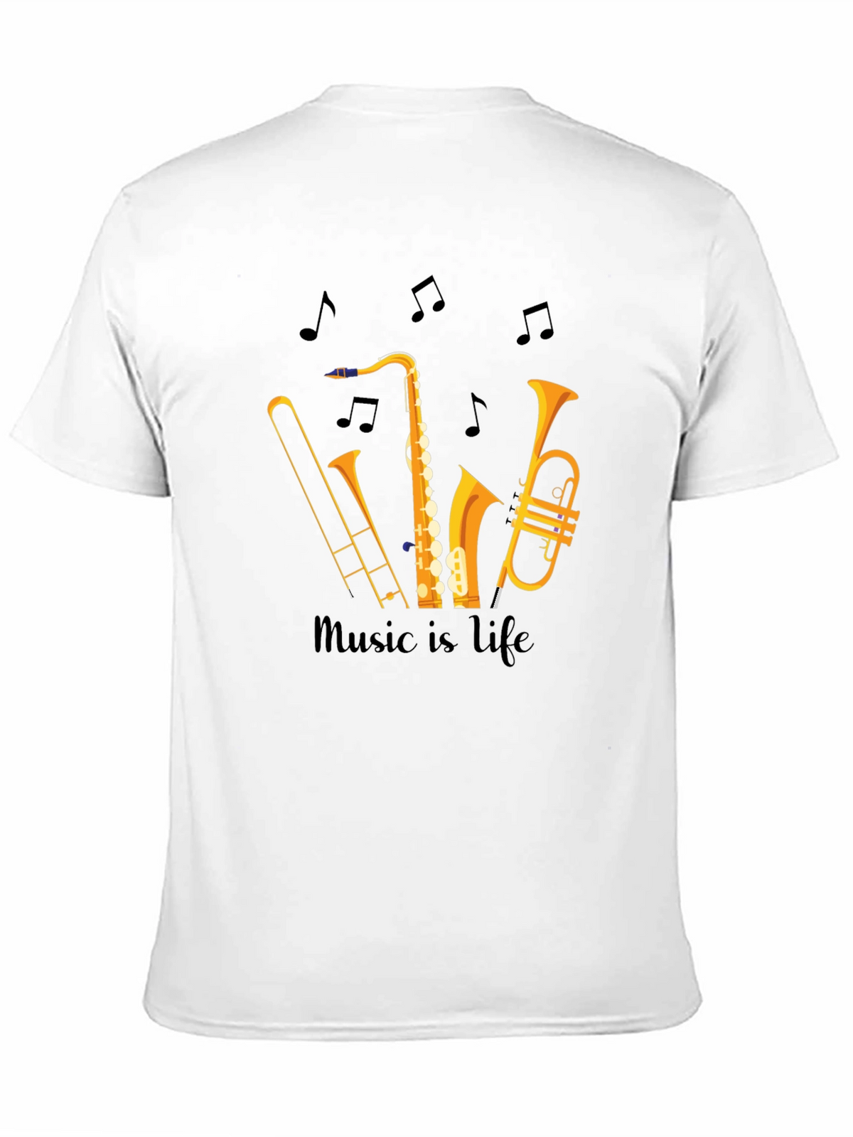 Music is Life Graphic Tee - Black Unisex T-Shirt
