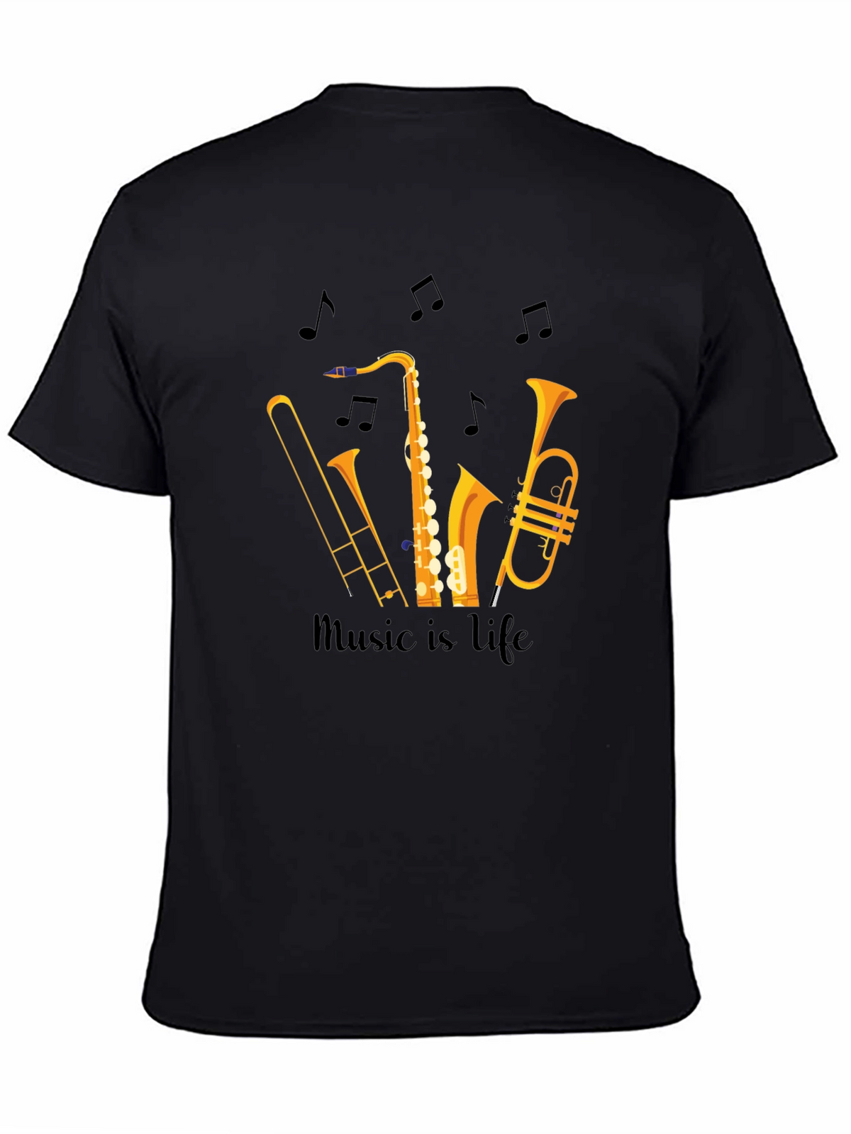 Music is Life Graphic Tee - Black Unisex T-Shirt
