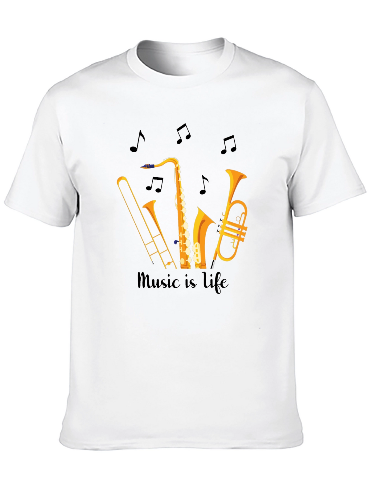 Music is Life Graphic Tee - Black Unisex T-Shirt