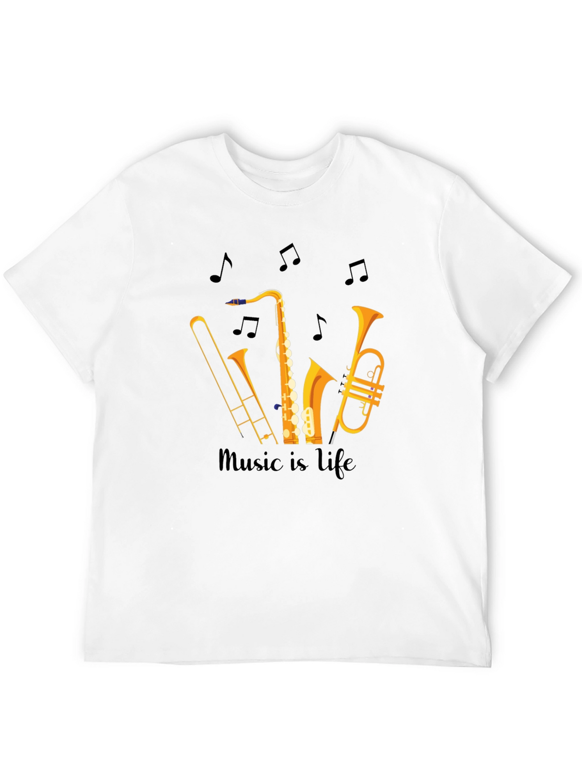 Music is Life Graphic Tee - Black Unisex T-Shirt