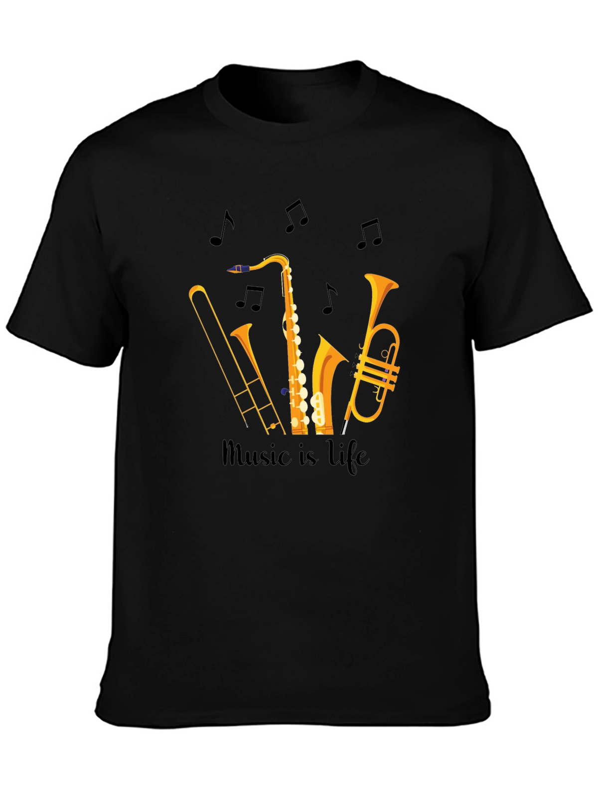 Music is Life Graphic Tee - Black Unisex T-Shirt