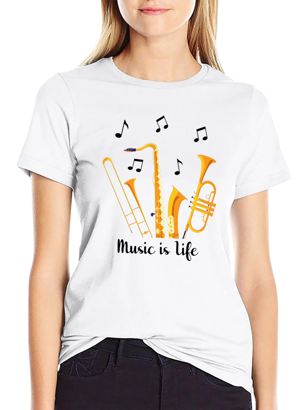 Music is Life Graphic Tee - Black Unisex T-Shirt