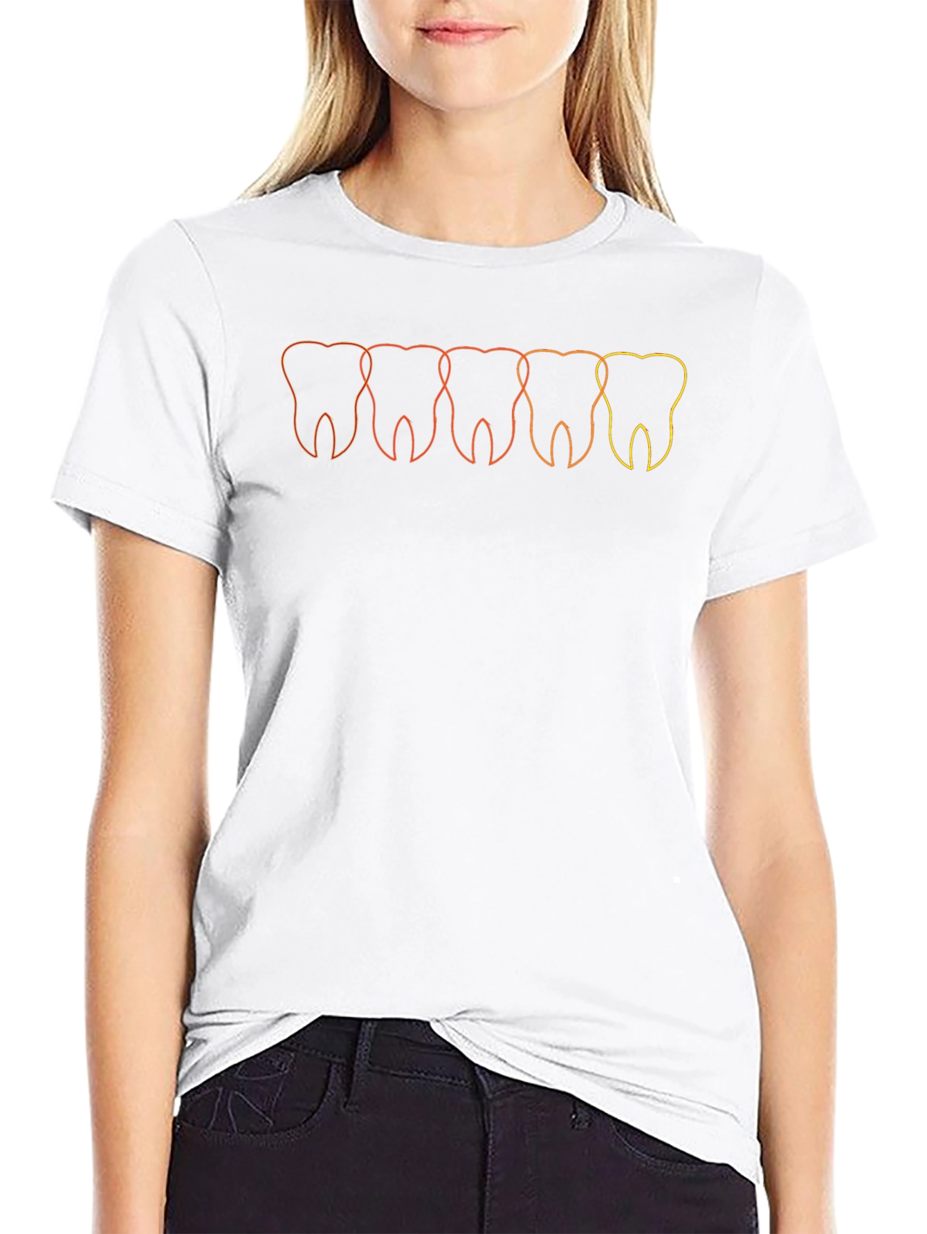 Dental Line Art Black T-Shirt