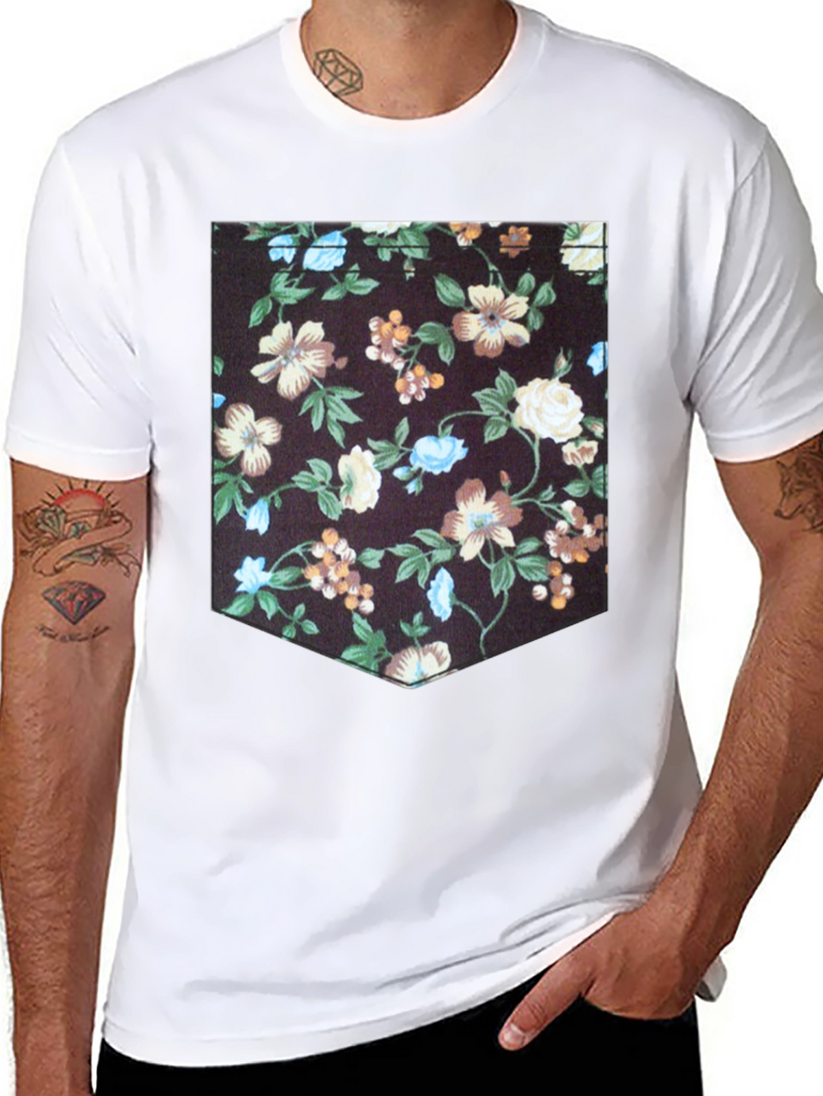 Floral Pocket Print T-Shirt