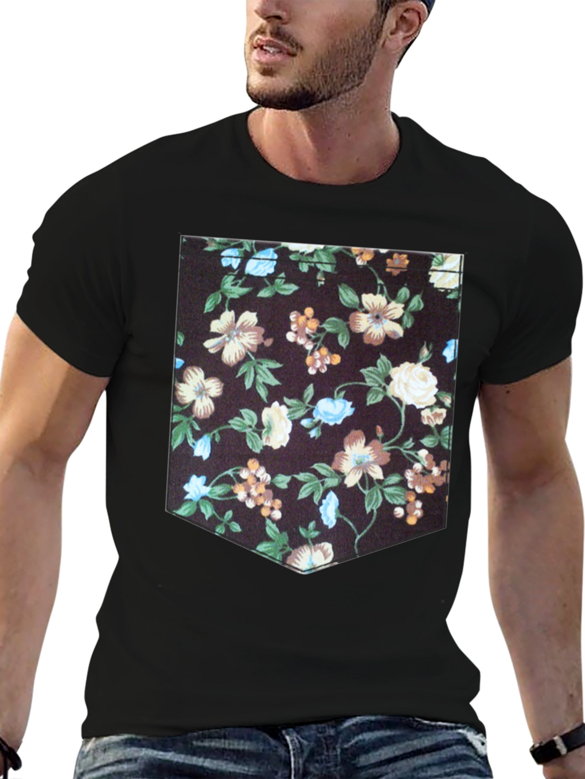 Floral Pocket Print T-Shirt
