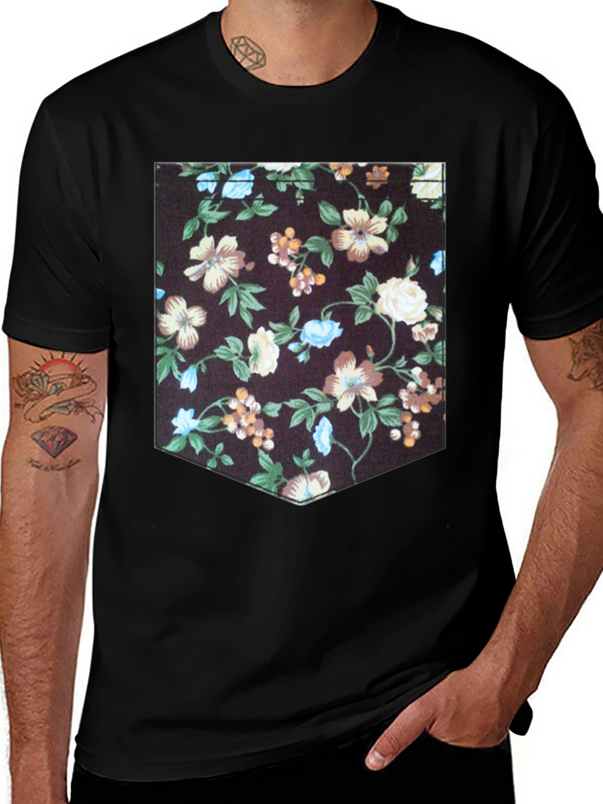 Floral Pocket Print T-Shirt