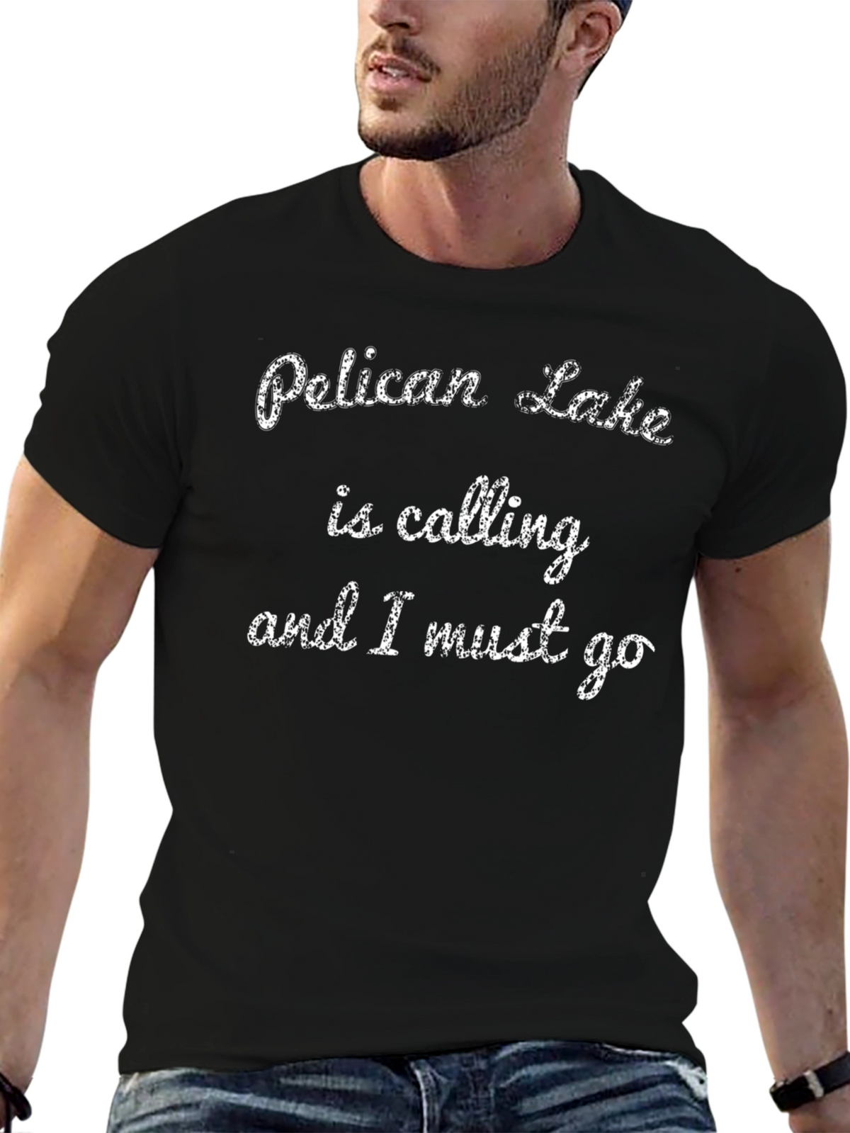 Pelican Lake Calling Black T-Shirt