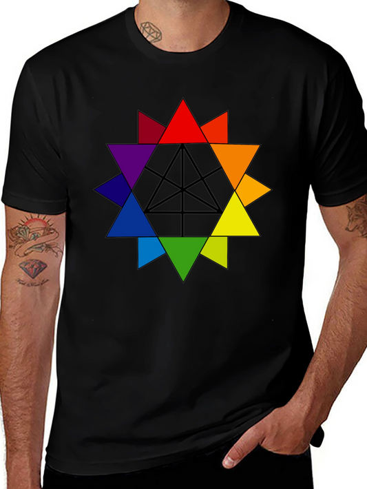 Rainbow Geometric Star T-Shirt