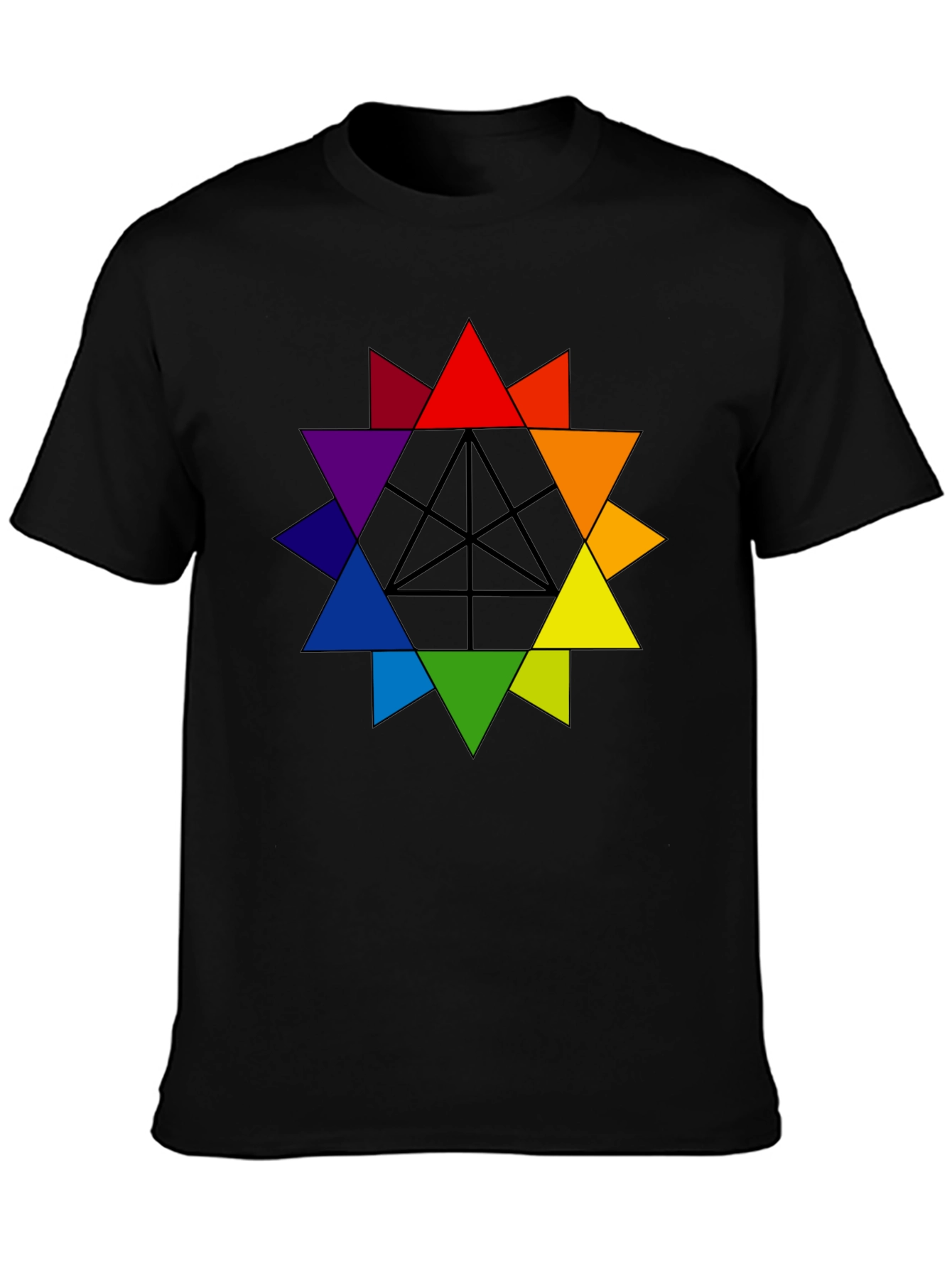 Rainbow Geometric Star T-Shirt