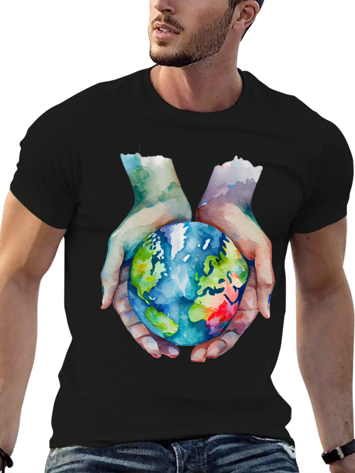 Earth in Hand Graphic T-Shirt