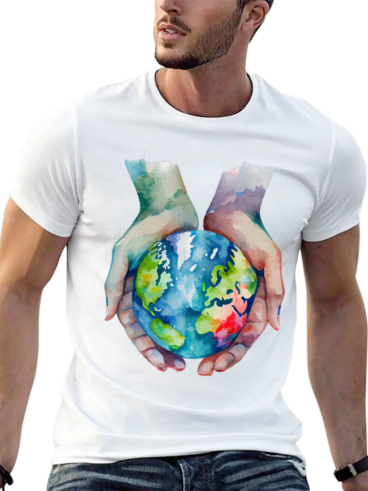 Earth in Hand Graphic T-Shirt