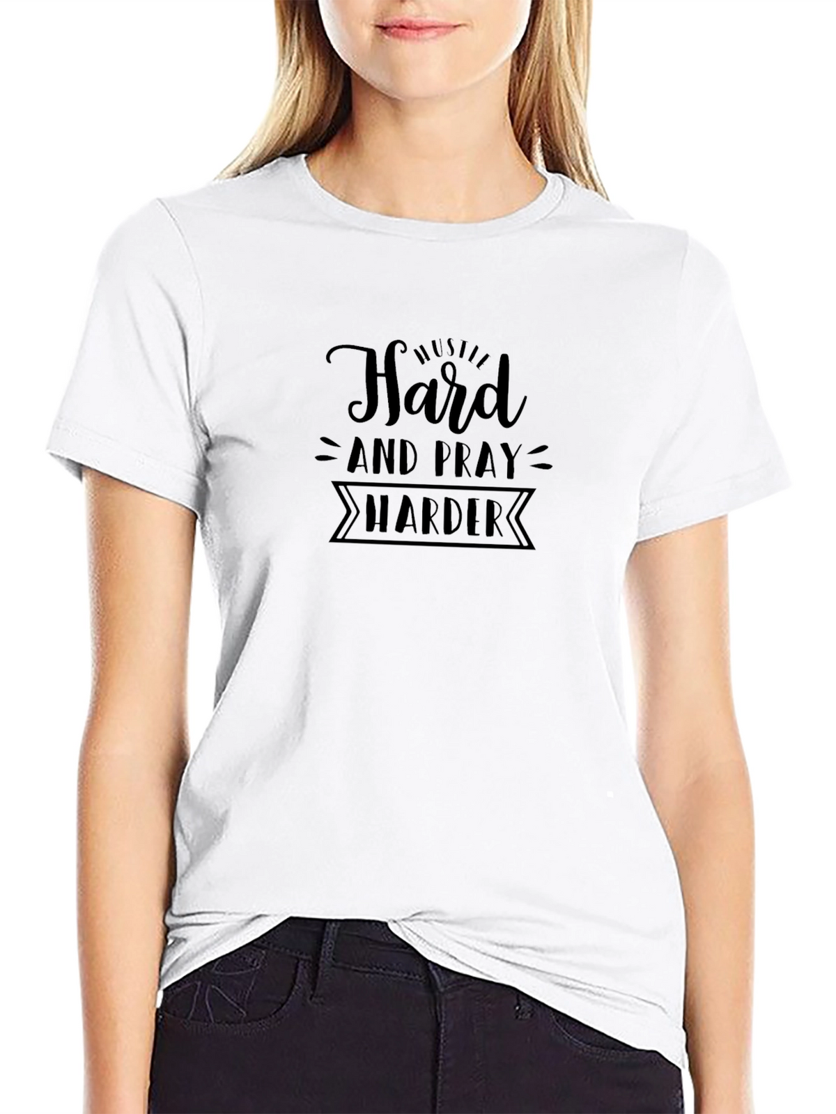 Hustle Harder Black Tee