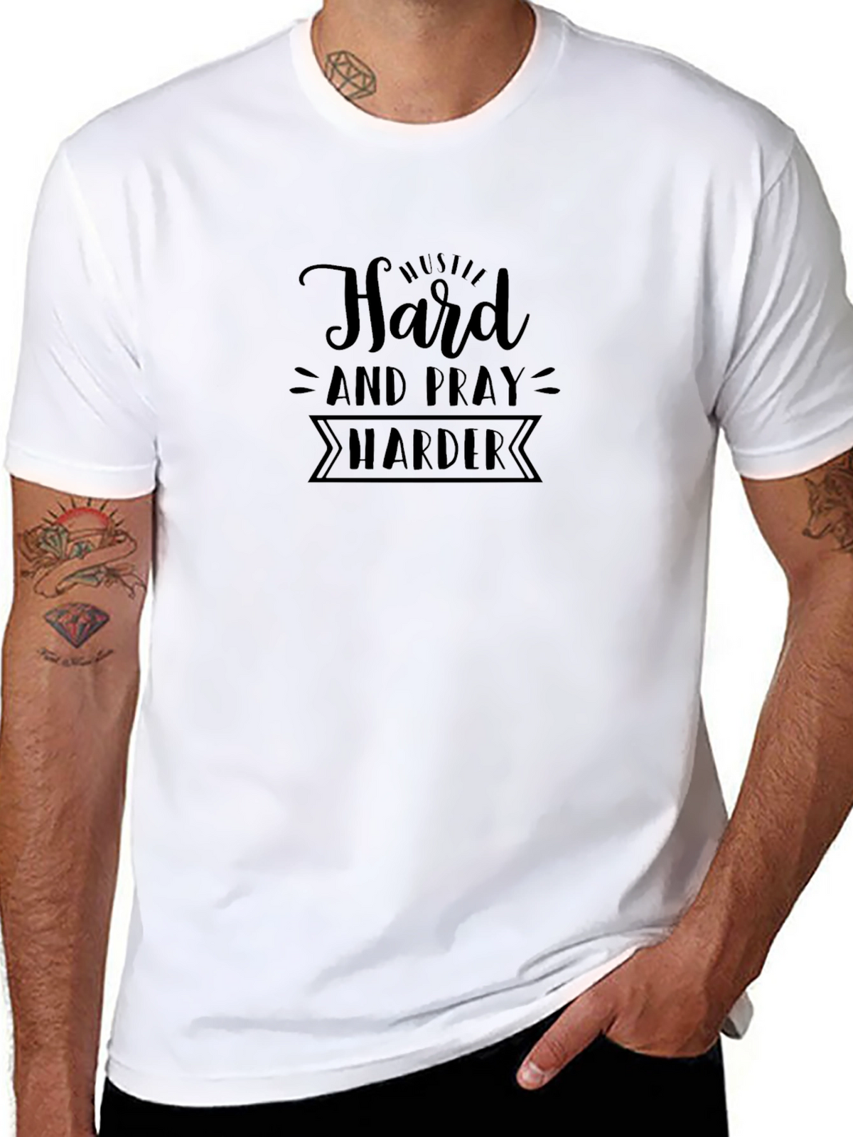 Hustle Harder Black Tee
