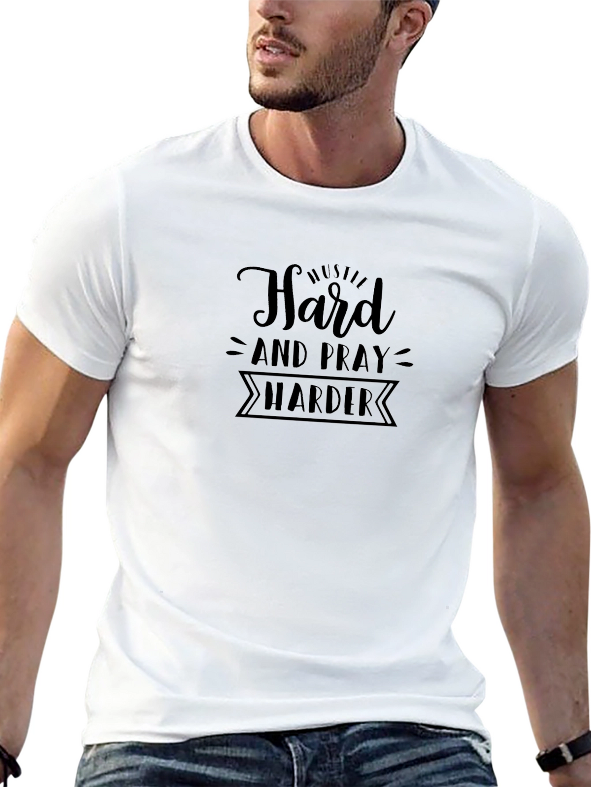 Hustle Harder Black Tee