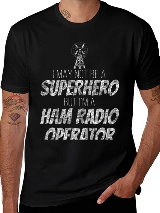 Ham Radio Operator T-Shirt - Superhero Style