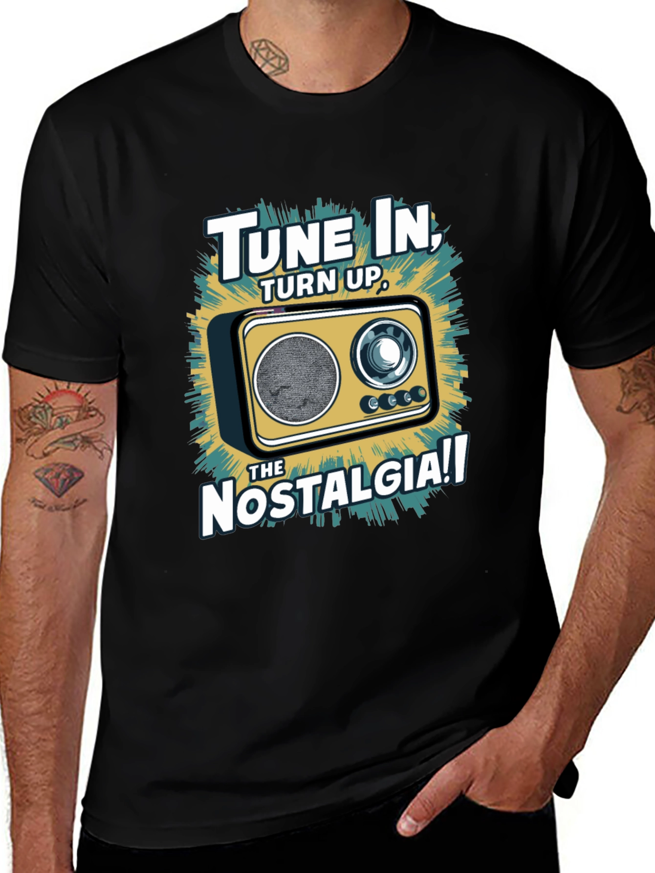Tune In Nostalgia Radio Graphic T-Shirt