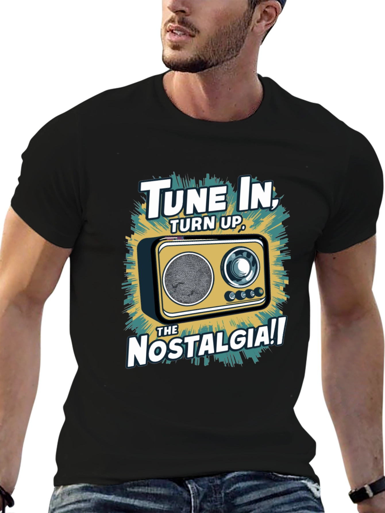 Tune In Nostalgia Radio Graphic T-Shirt