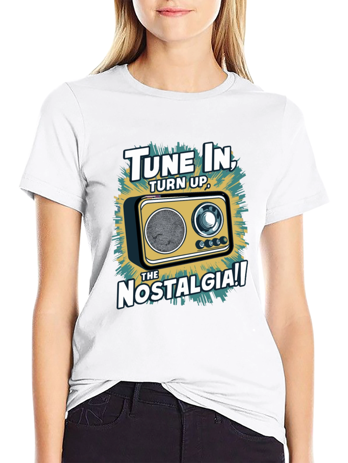 Tune In Nostalgia Radio Graphic T-Shirt