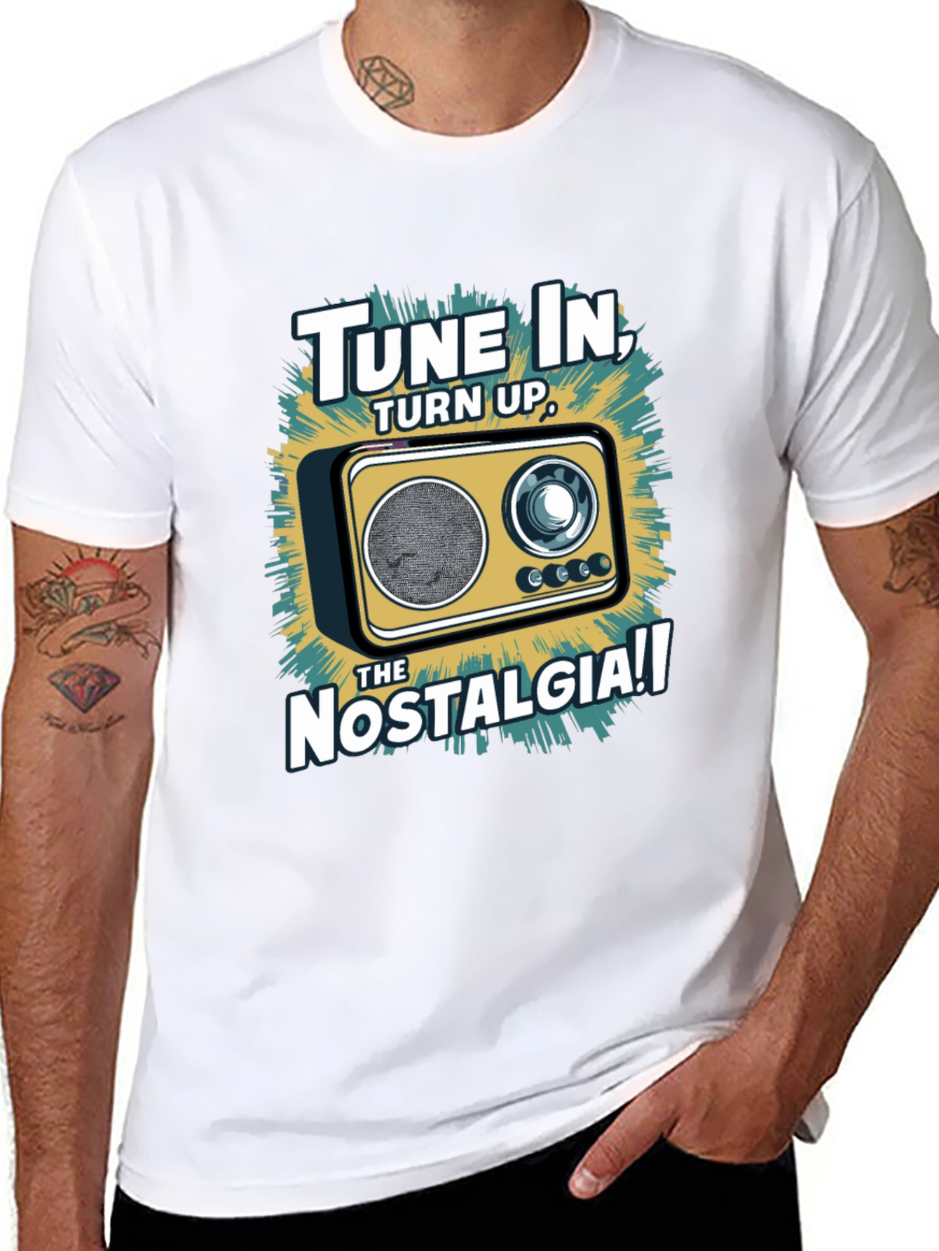 Tune In Nostalgia Radio Graphic T-Shirt