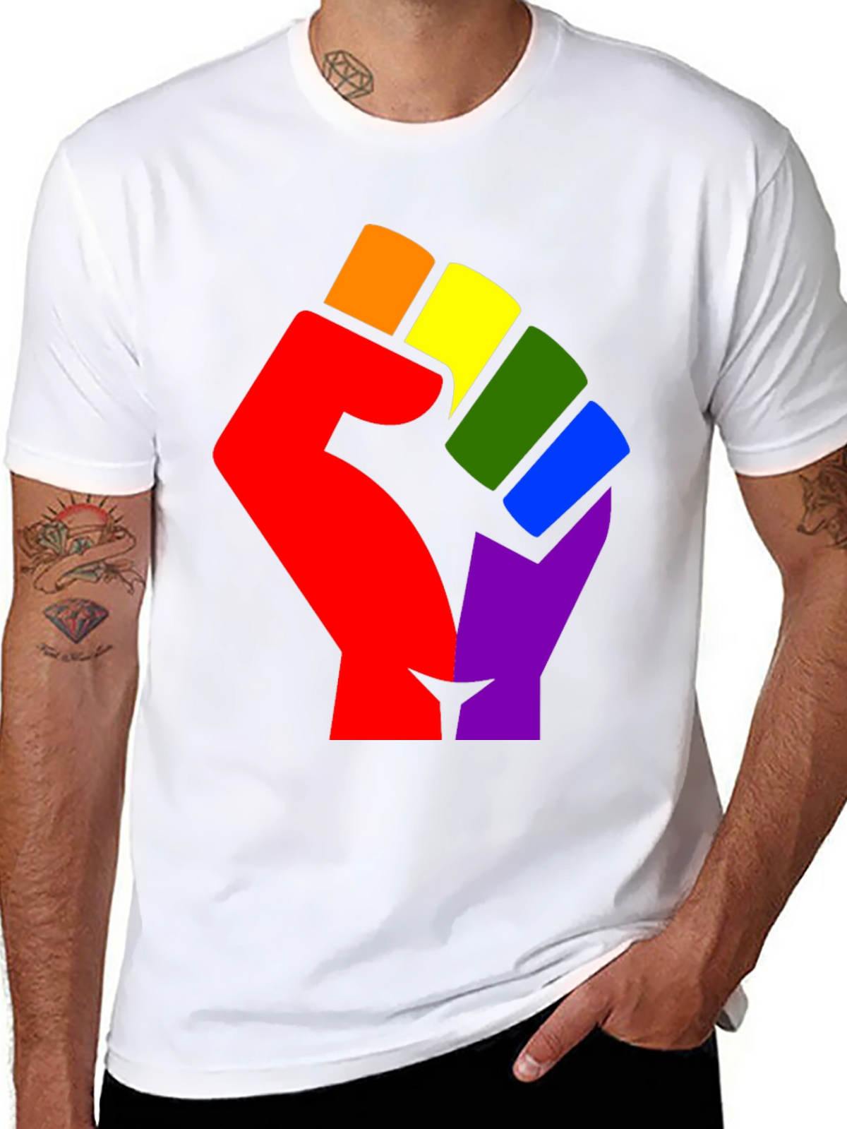 Pride Fist T-Shirt - Rainbow Equality Tee