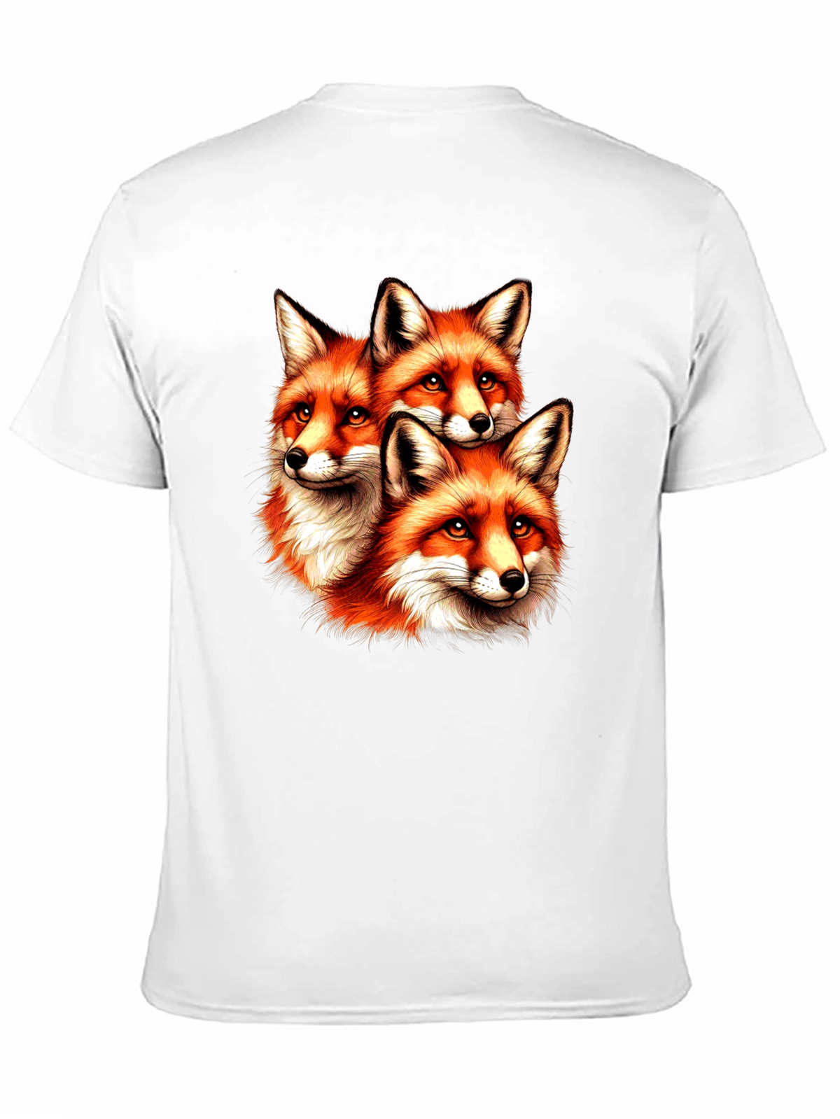 Fox Trio Graphic Tee - Unique Animal Print T-Shirt