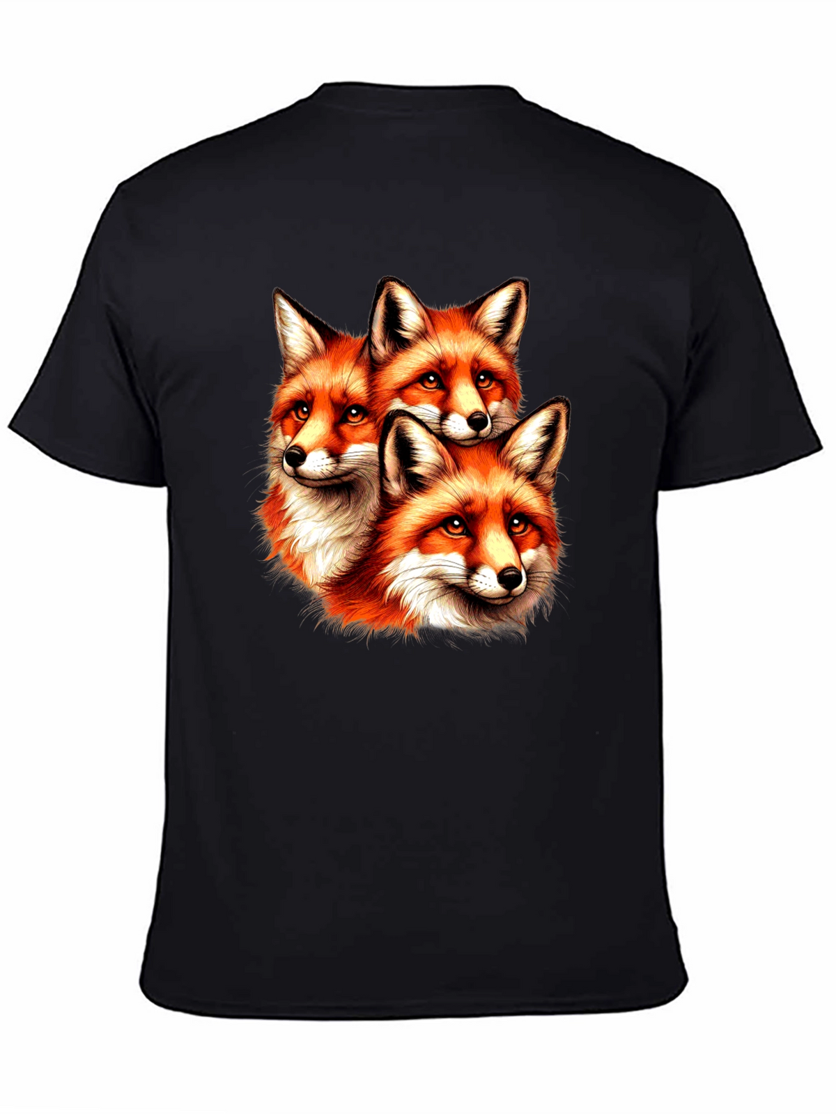 Fox Trio Graphic Tee - Unique Animal Print T-Shirt